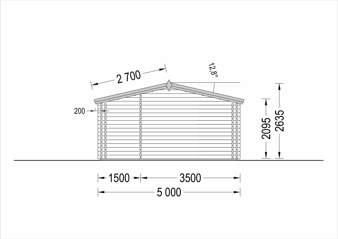 plano trasero casa de madera NANI