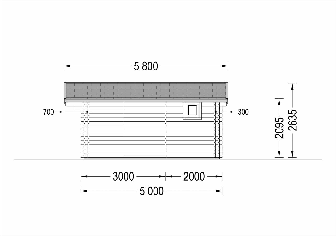 plano lateral derecho casa de madera NANI