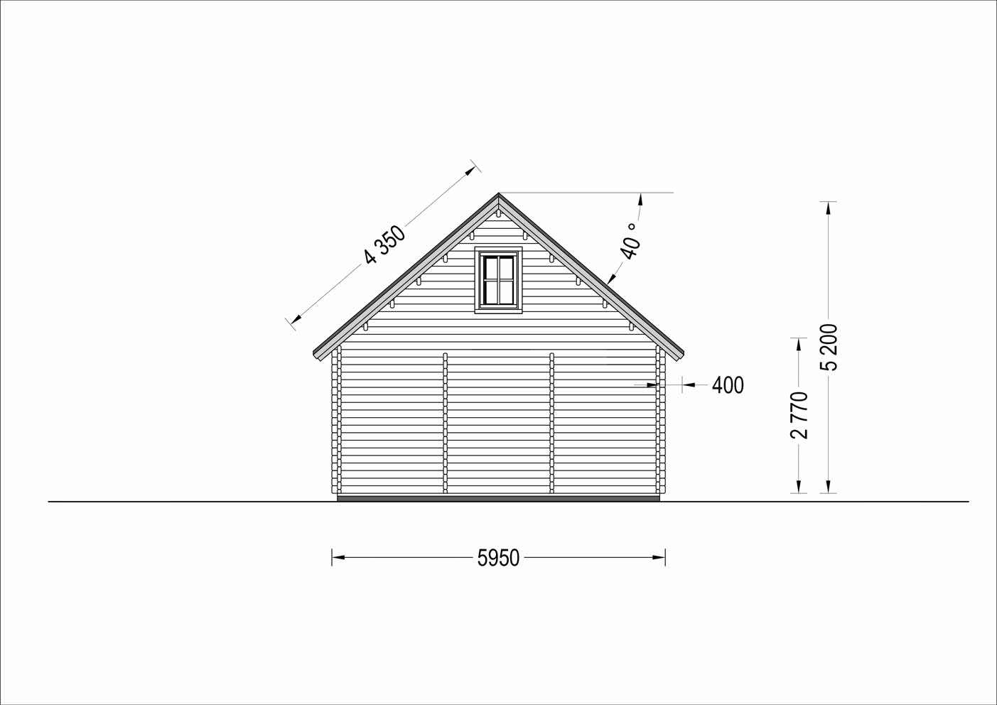 plano trasero casa de madera NED