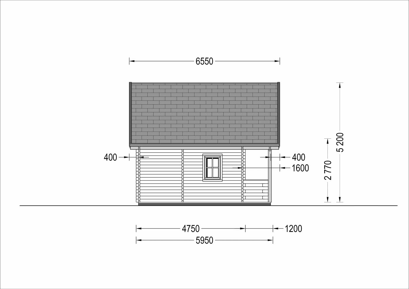plano lateral izquierdo casa de madera NED