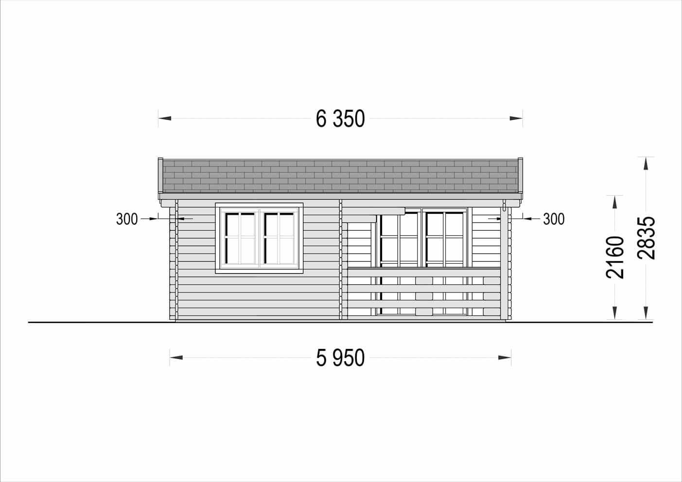 plano frente casa de madera OLIVA