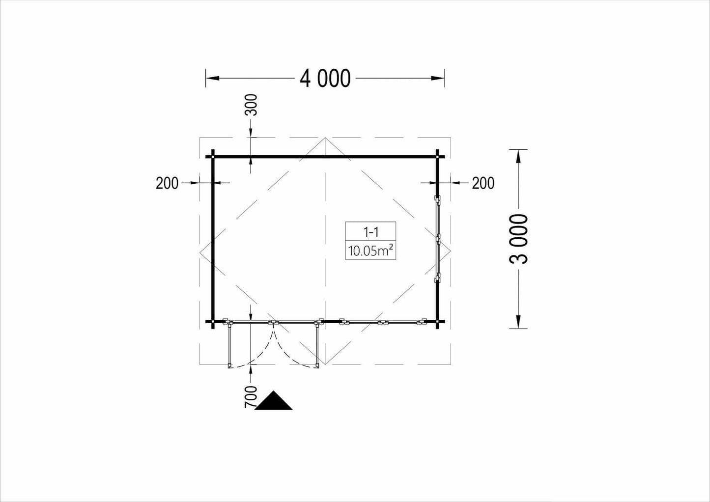 plano planta casa de madera PERLA