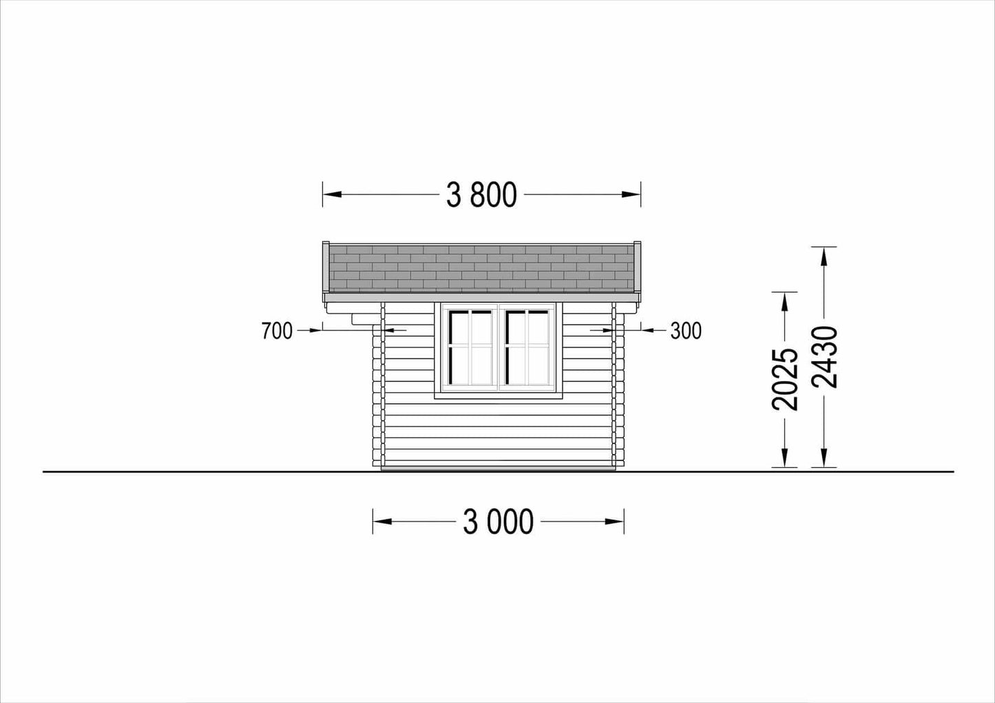 plano lateral derecho casa de madera PERLA