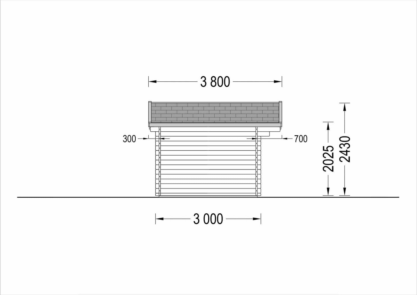 plano lateral izquierdo casa de madera PERLA