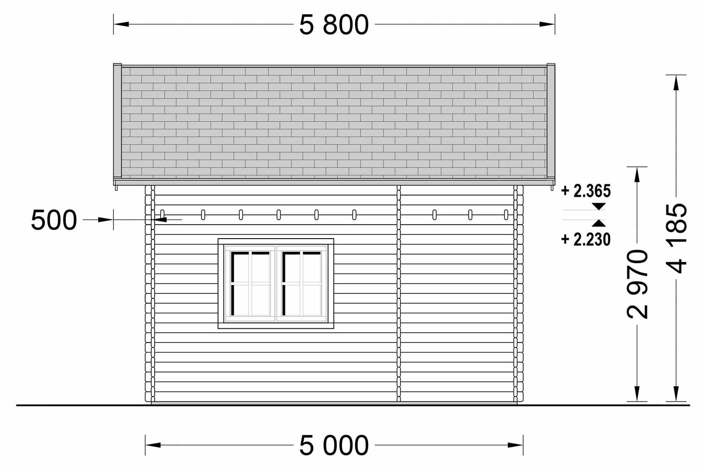 plano lateral izquierdo casa de madera AVIÓN