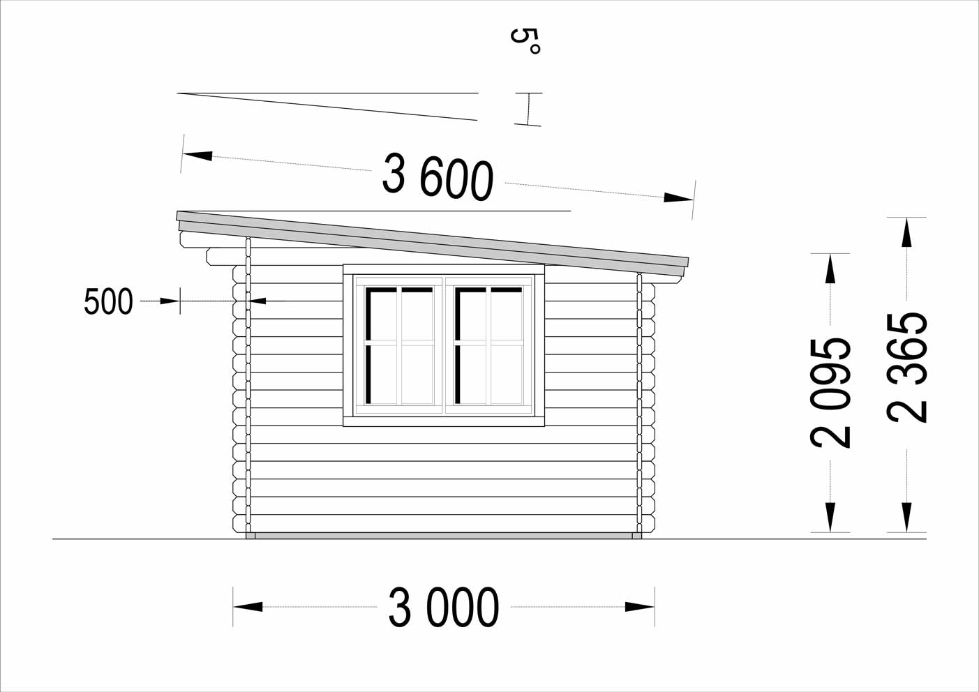 plano lateral derecho casa de madera REUS TEJADO PLANO