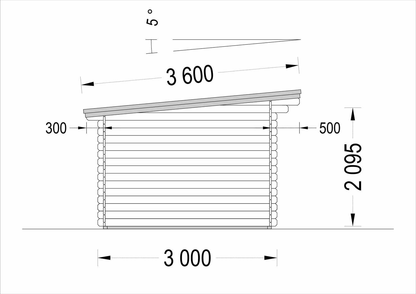 plano lateral izquierdo casa de madera REUS TEJADO PLANO