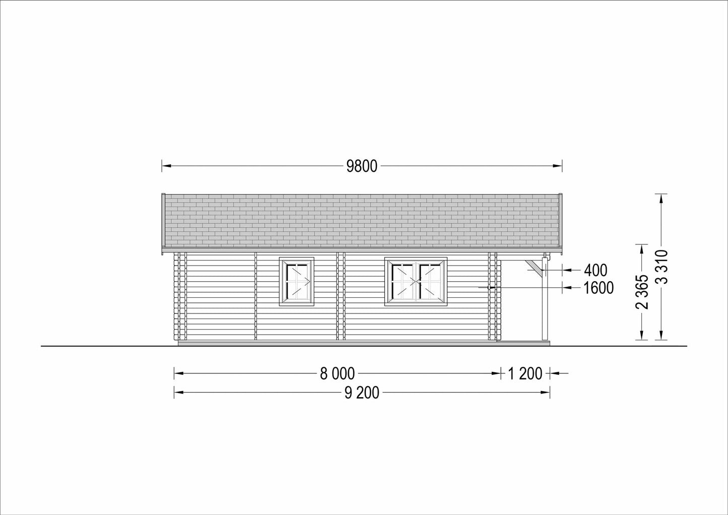 plano lateral izquierdo casa de madera RIVER