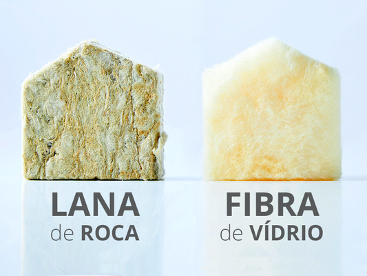 Aislante de lana de roca y fibra de vidrio