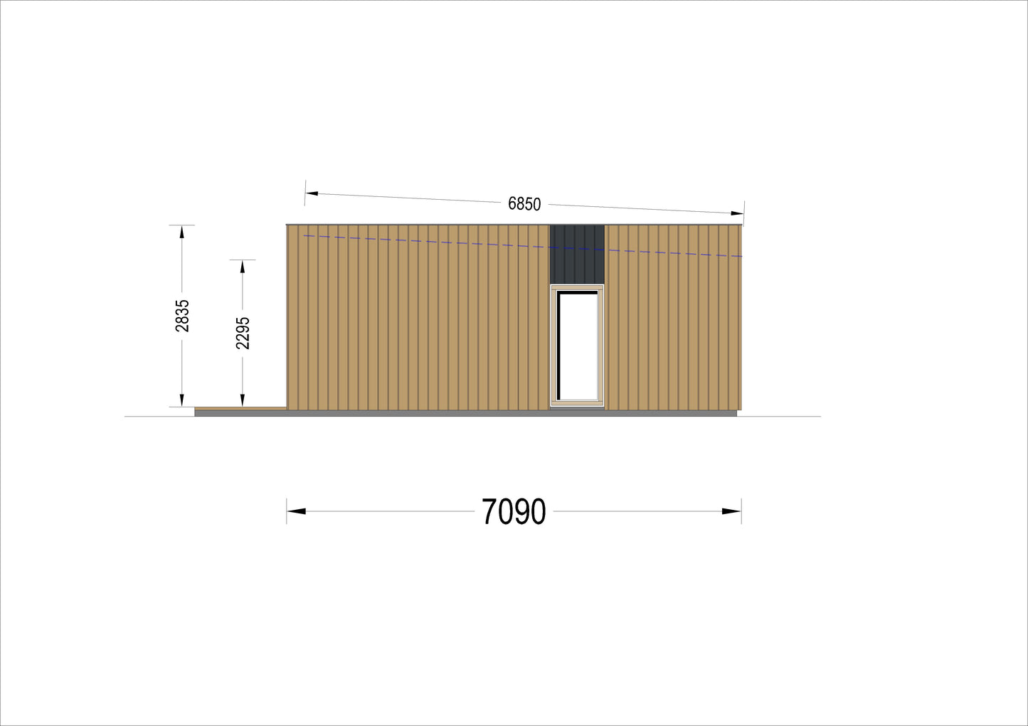  plano casa de madera AKAYA II lateral izquierdo