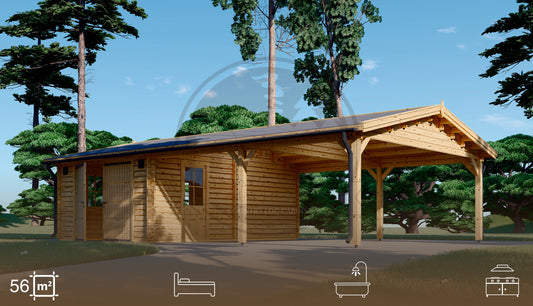 GARAJE DOBLE + CARPORT DOBLE