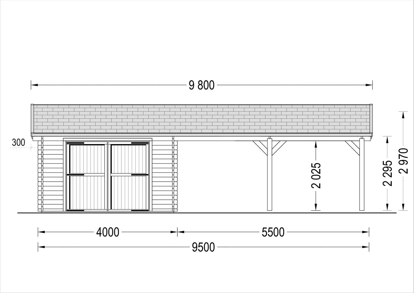GARAJE DOBLE + CARPORT DOBLE