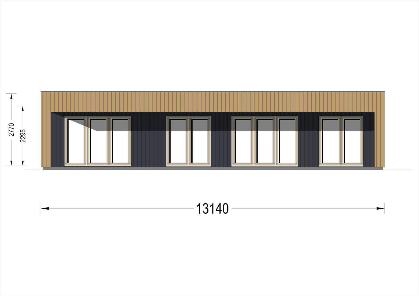 plano trasero casa de madera AKAYA III