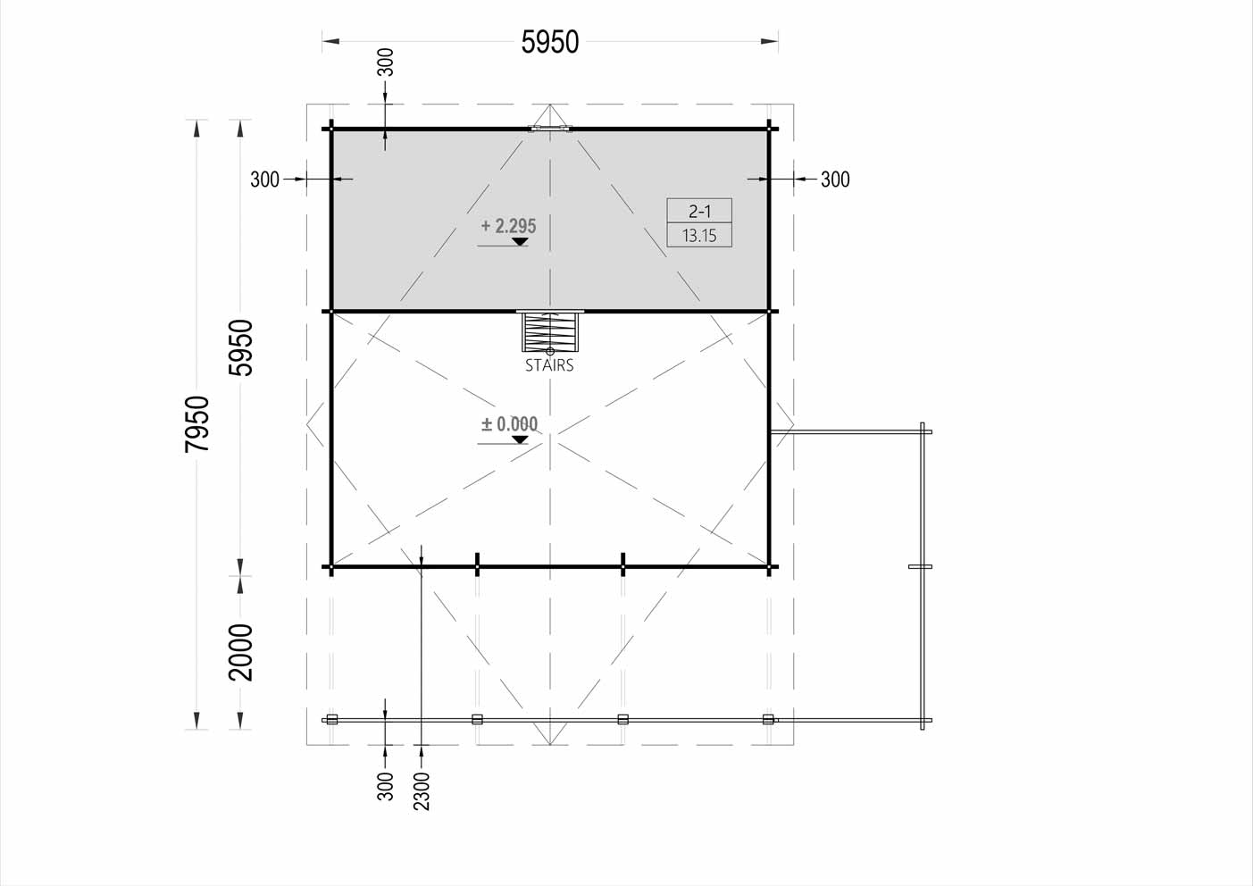 plano primera planta casa de madera ARGELIA