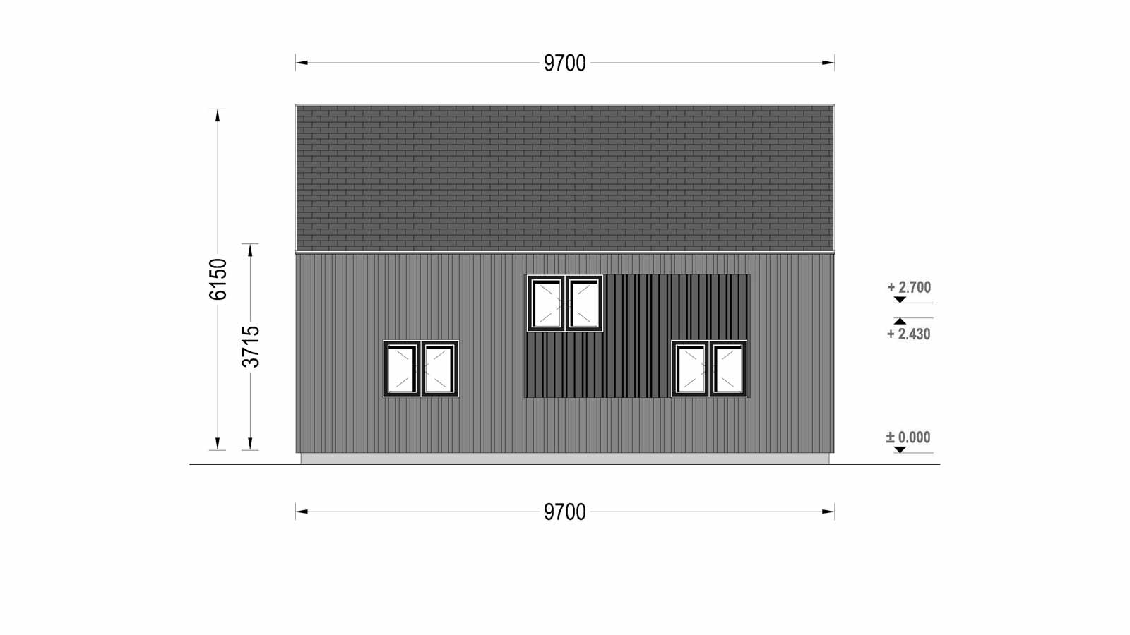 plano lateral izquierdo casa de madera ASTRO