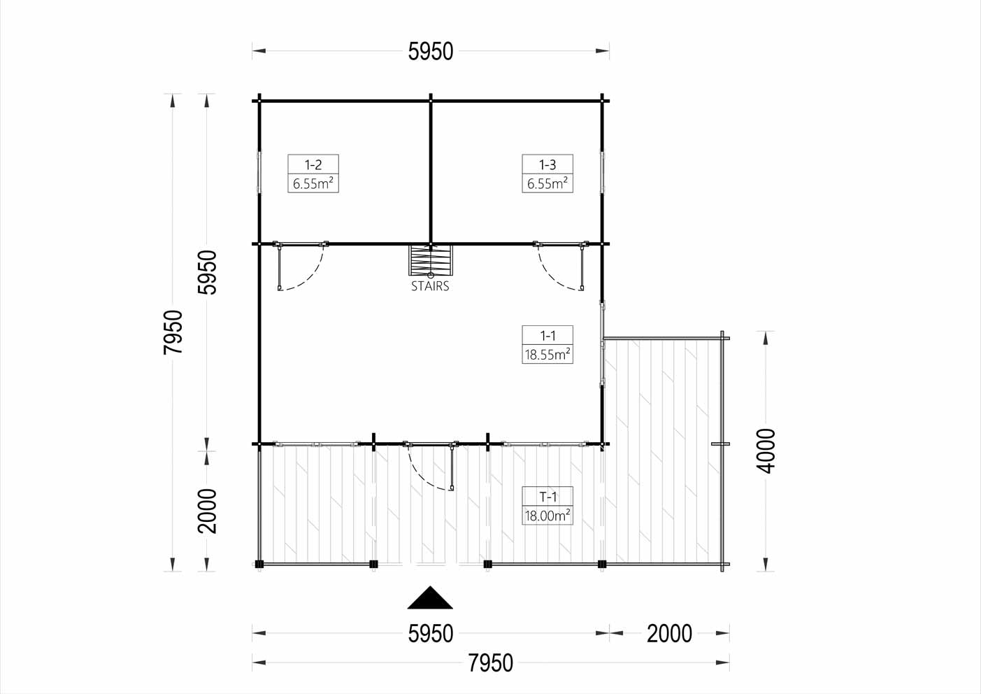 plano planta baja casa de madera ARGELIA