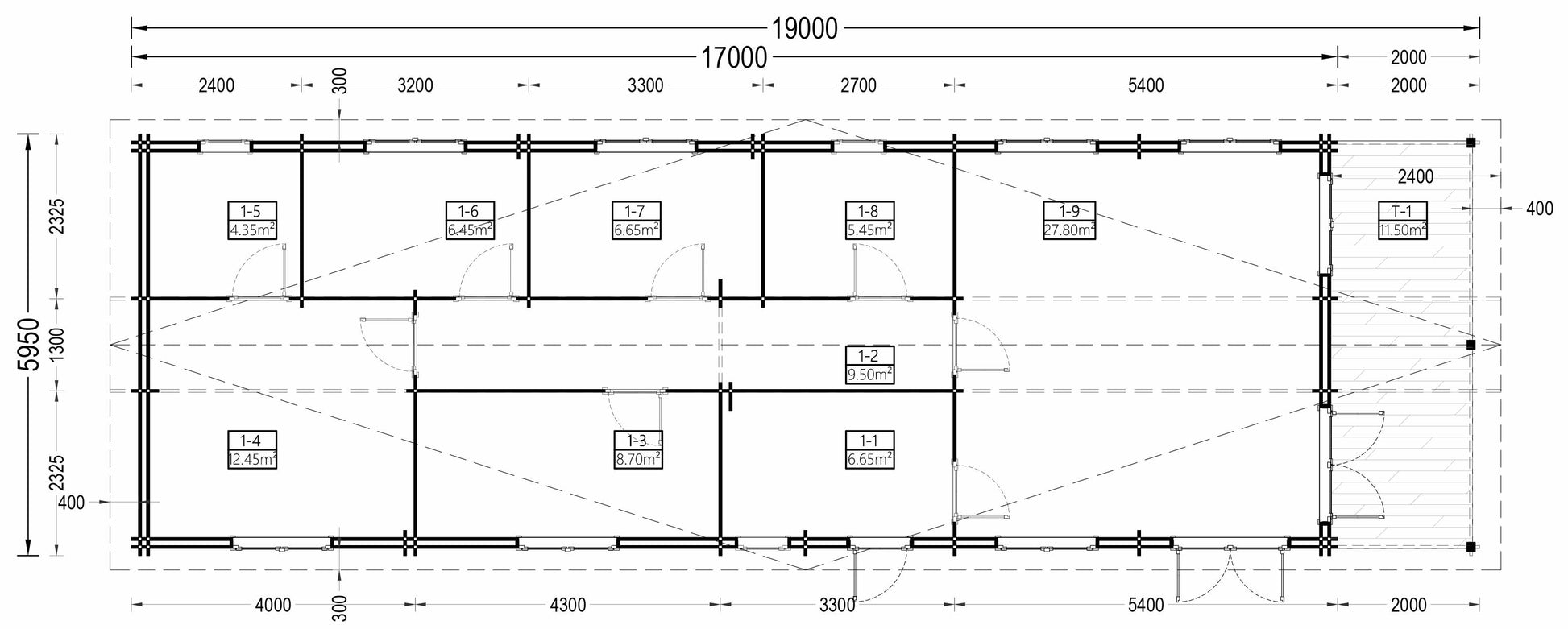 plano planta casa de madera BOSCO