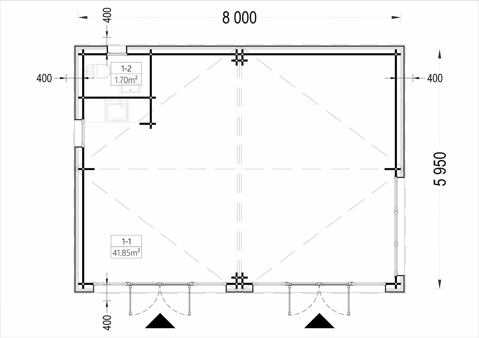 plano planta casa de madera EROS MODERN