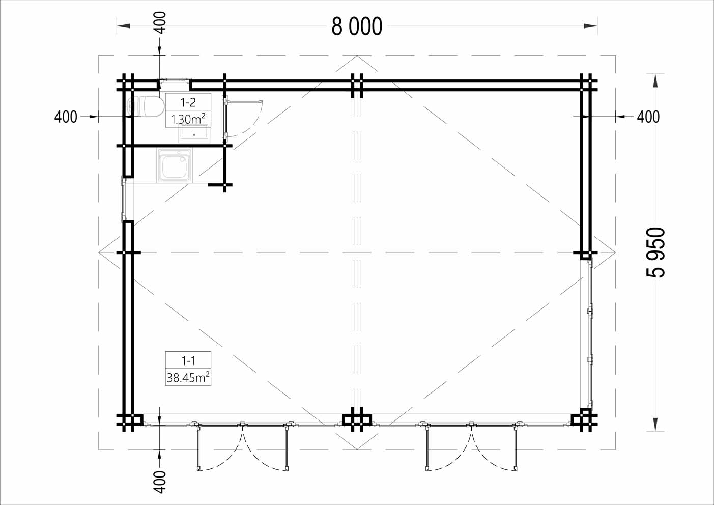 plano planta casa de madera EROS