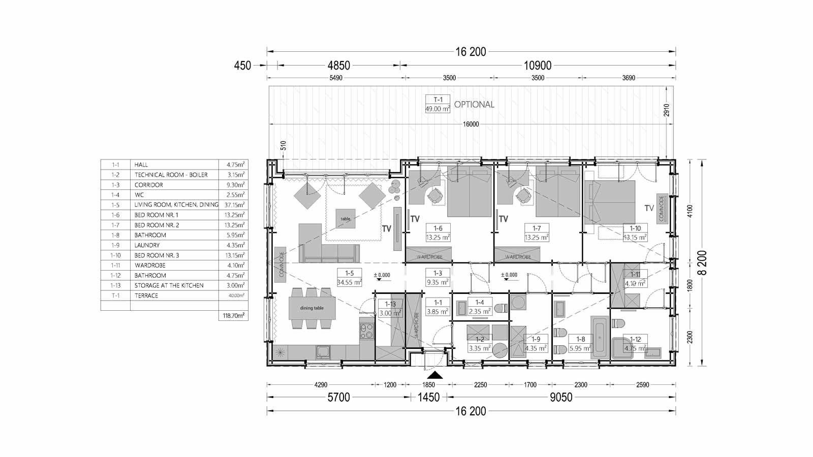  plano planta casa de madera IBIZA