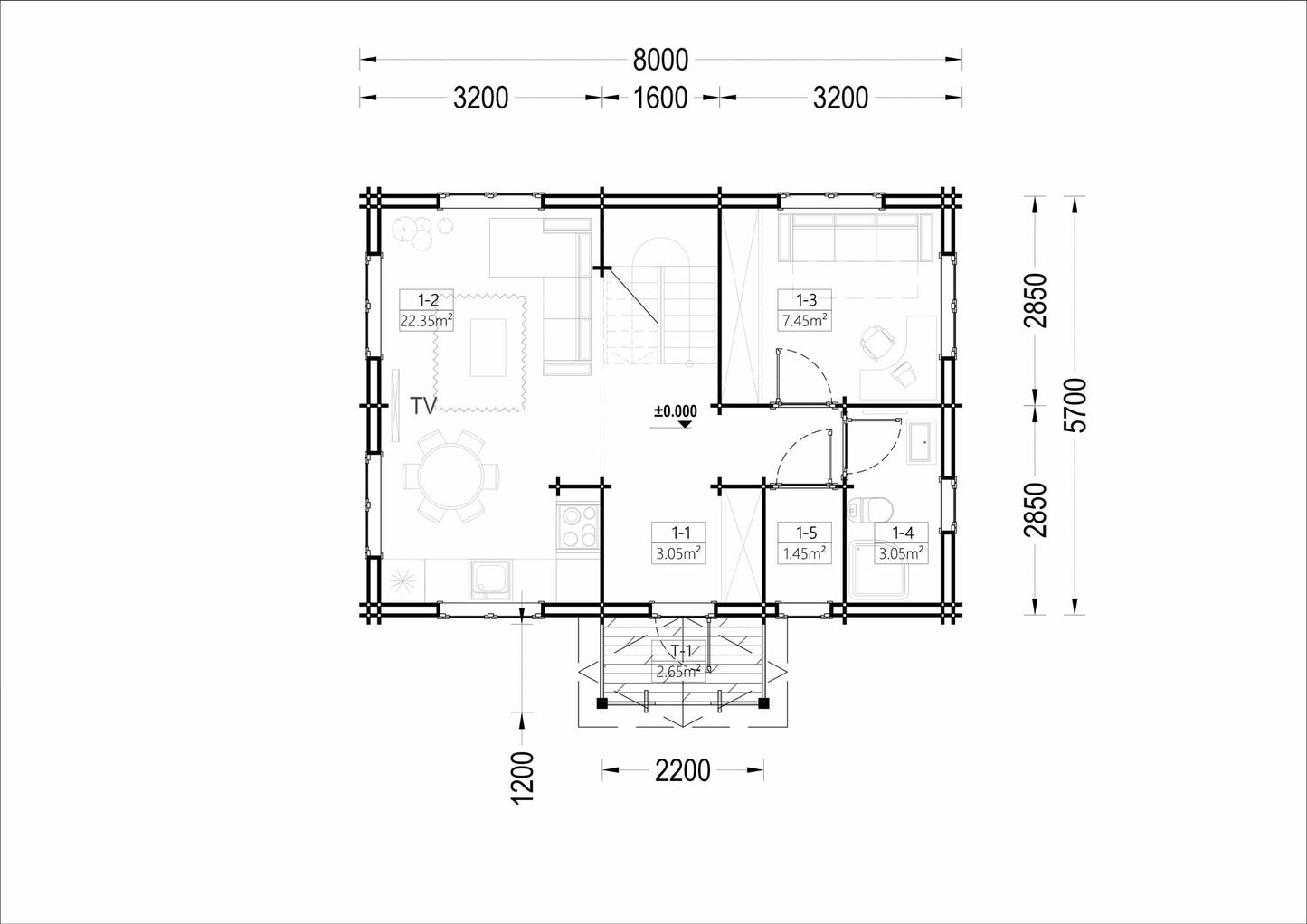 plano planta baja casa de madera INMA