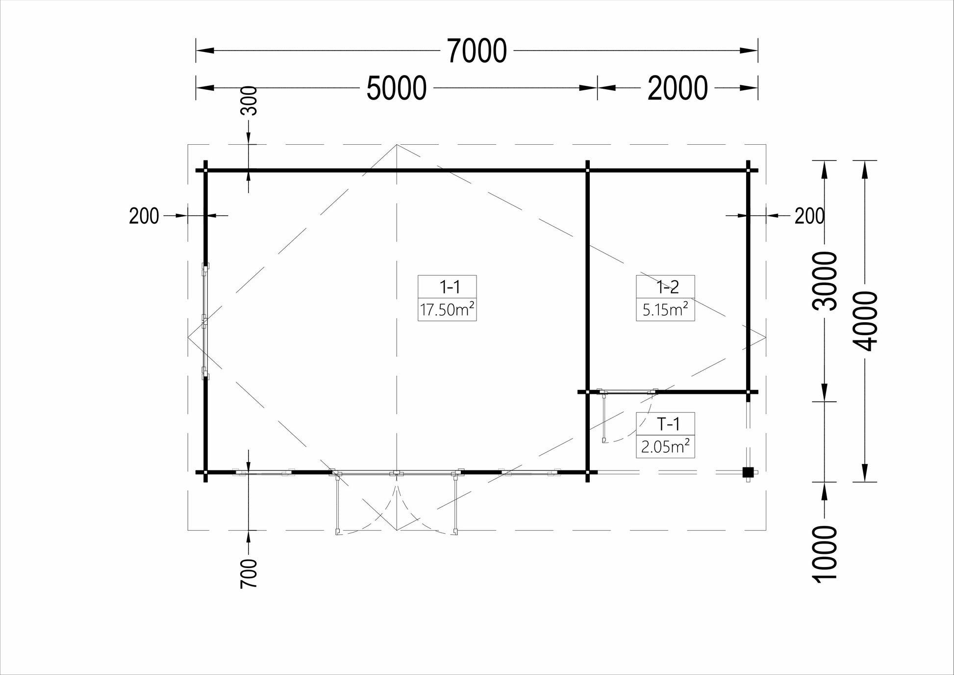 plano planta casa de madera KARLA