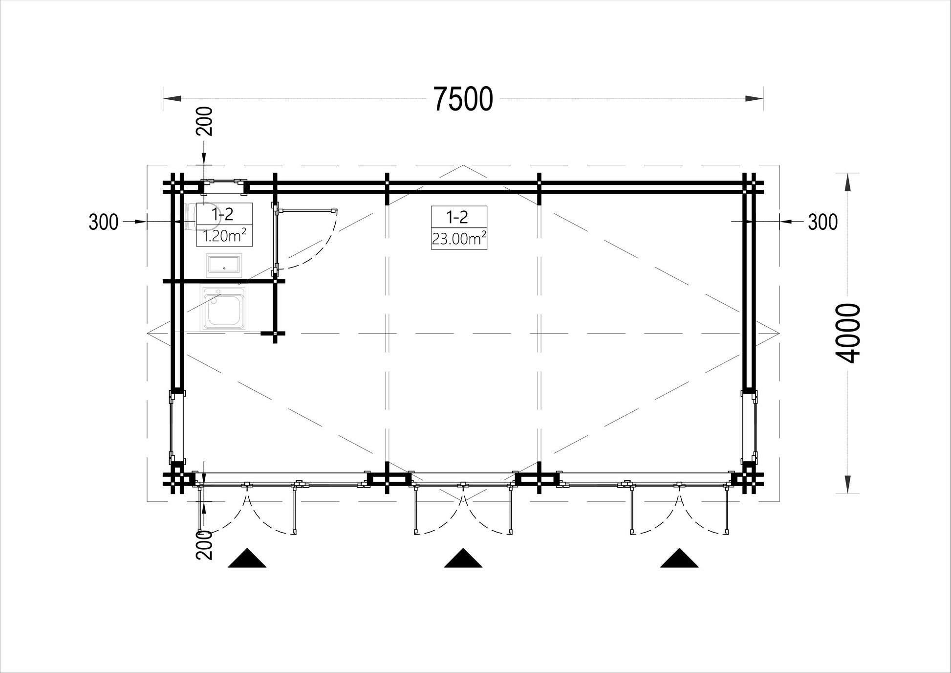 plano planta casa de madera MAX