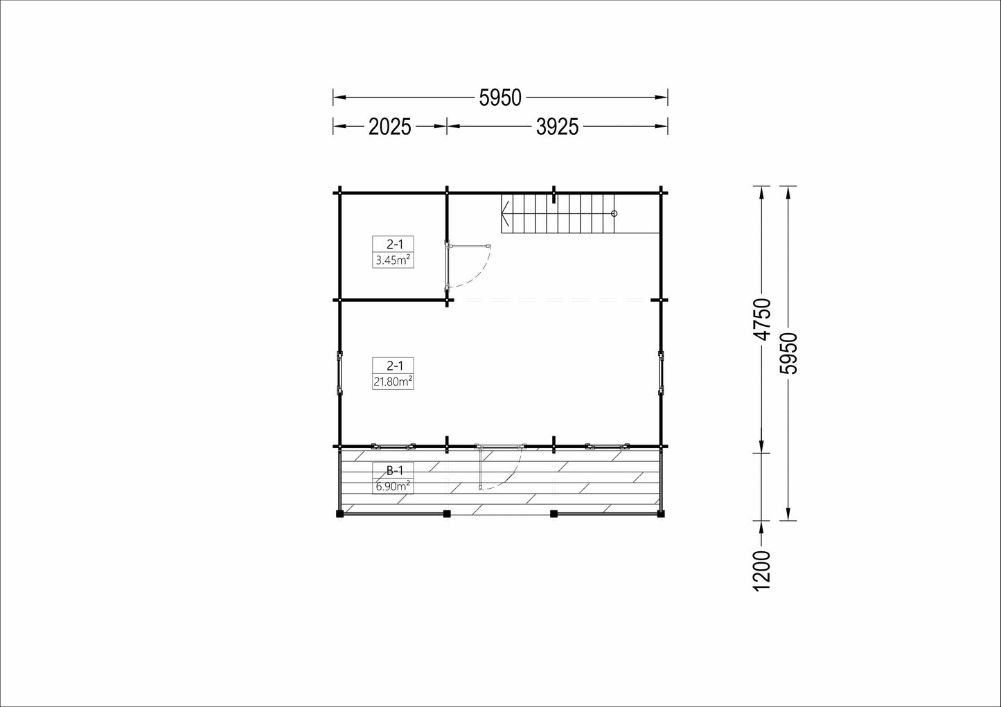 plano planta baja casa de madera NED