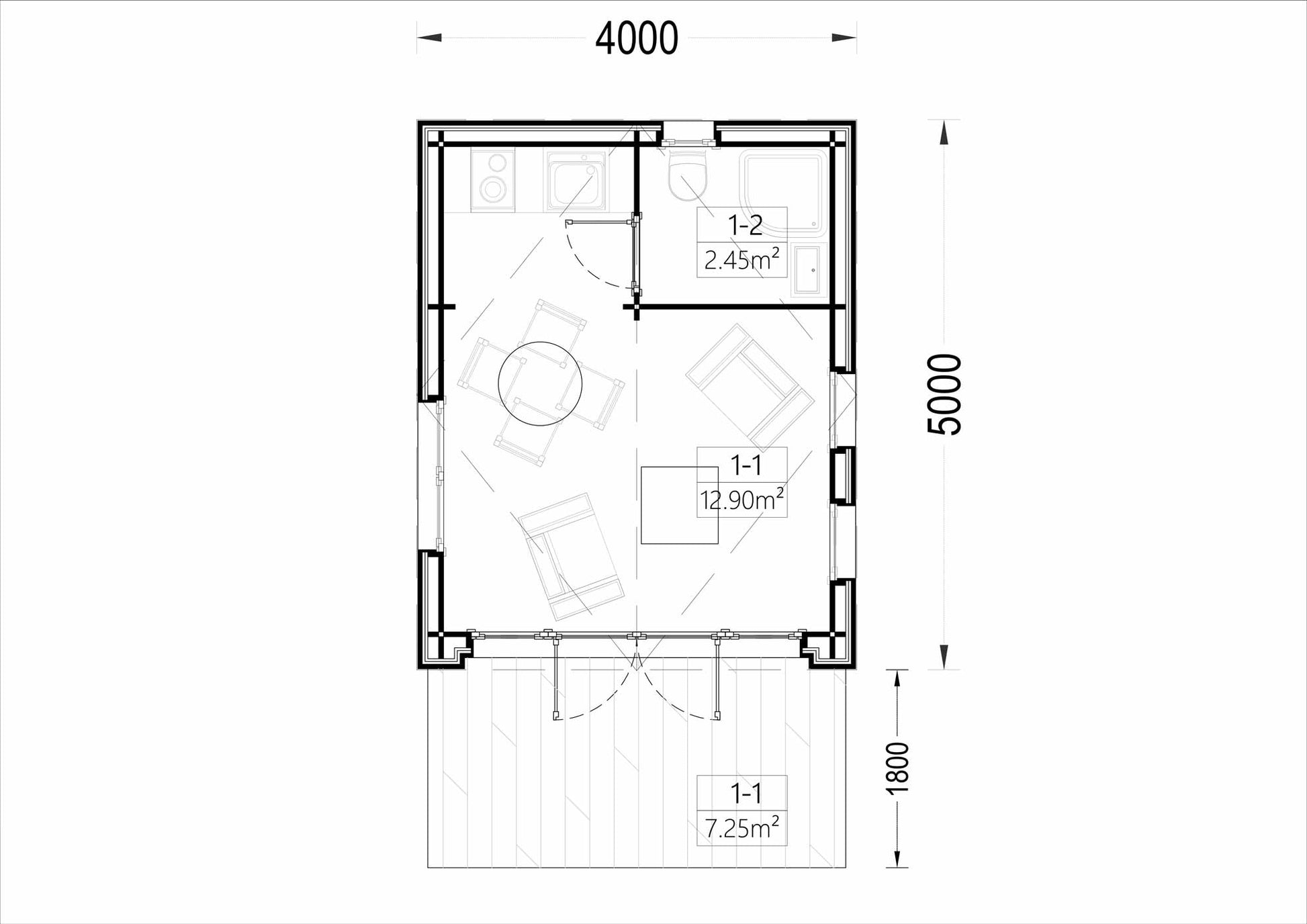 plano planta casa de madera SULLIVAN