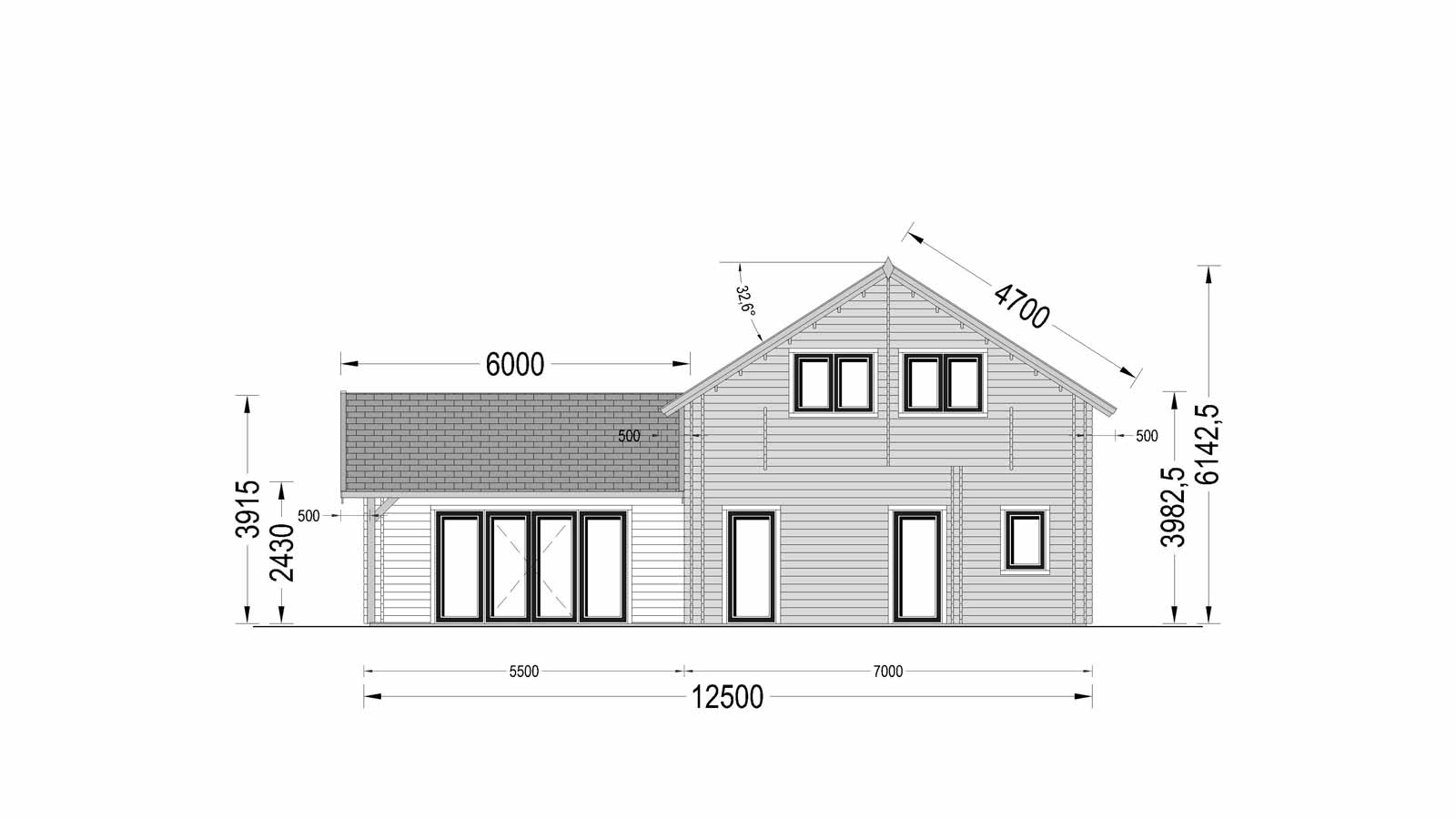 plano trasero casa de madera DARLING