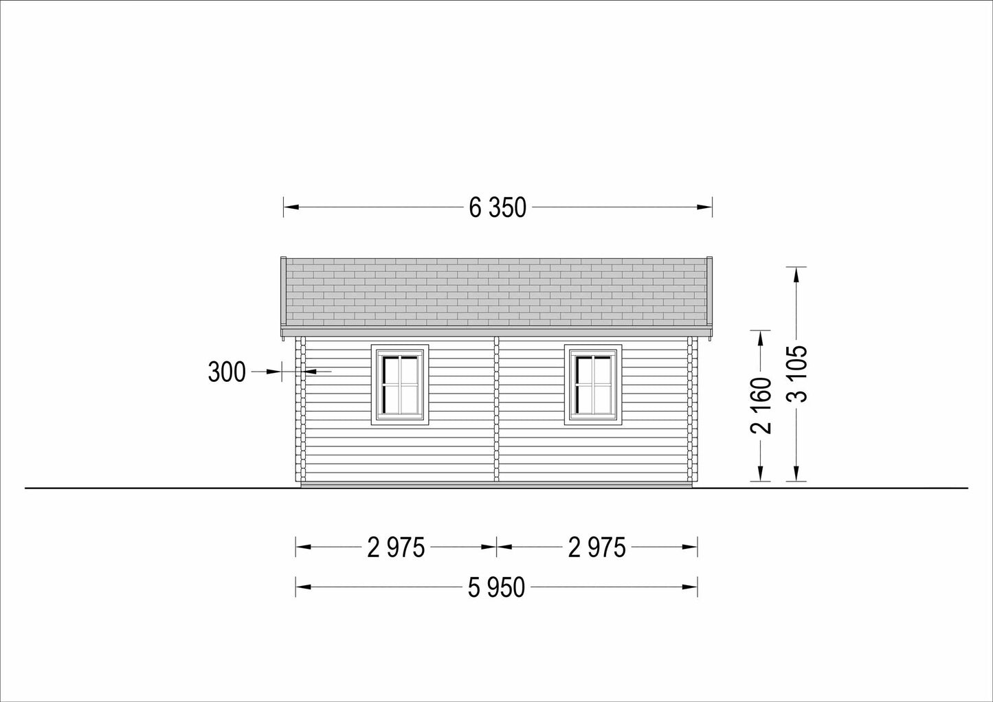 plano lateral derecho casa de madera ESTRELLA