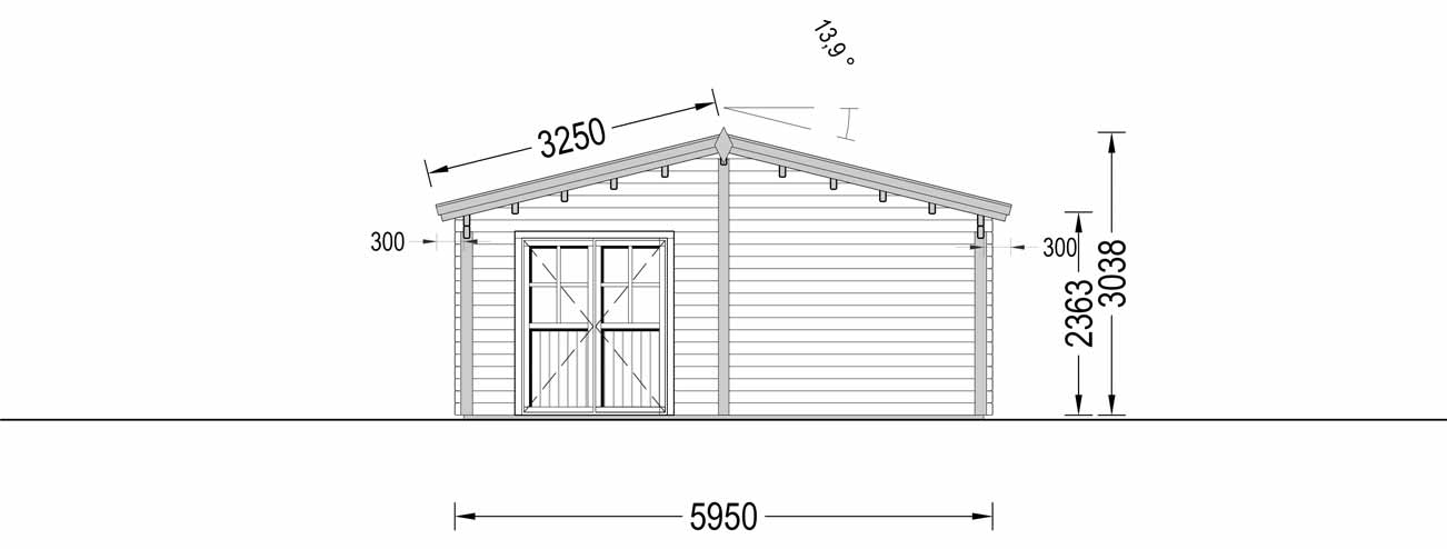  plano lateral derecho casa de madera HARVEY