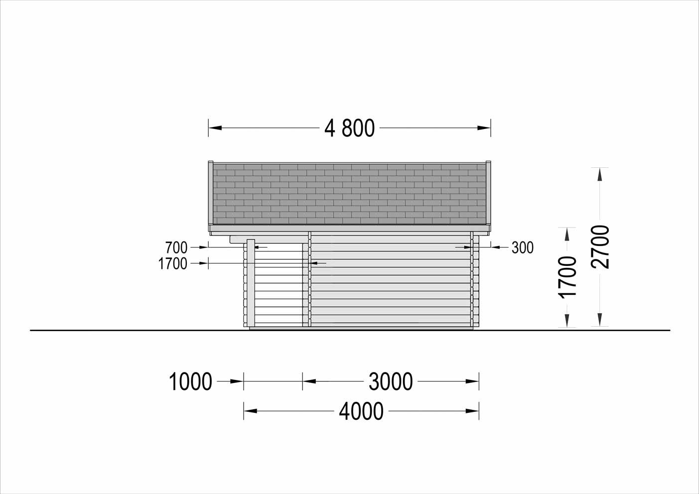 plano lateral derecho casa de madera KARLA