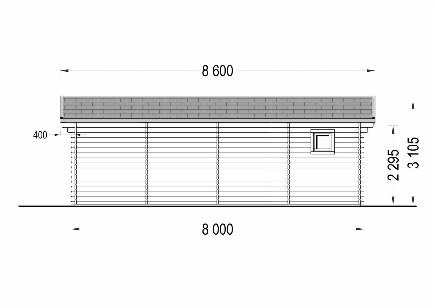 plano trasero casa de madera MILÁN