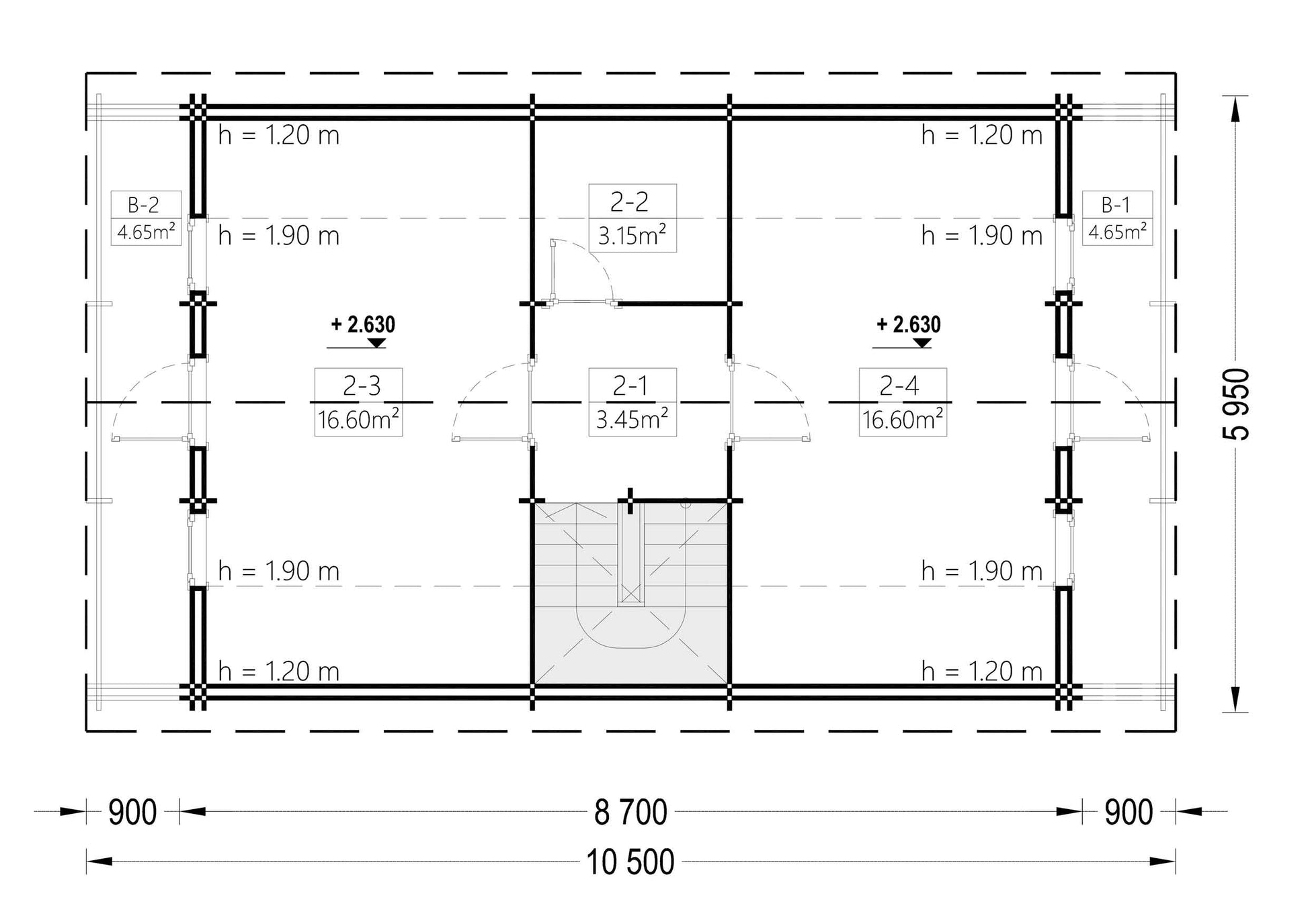 plano primera planta casa de madera LAGOS