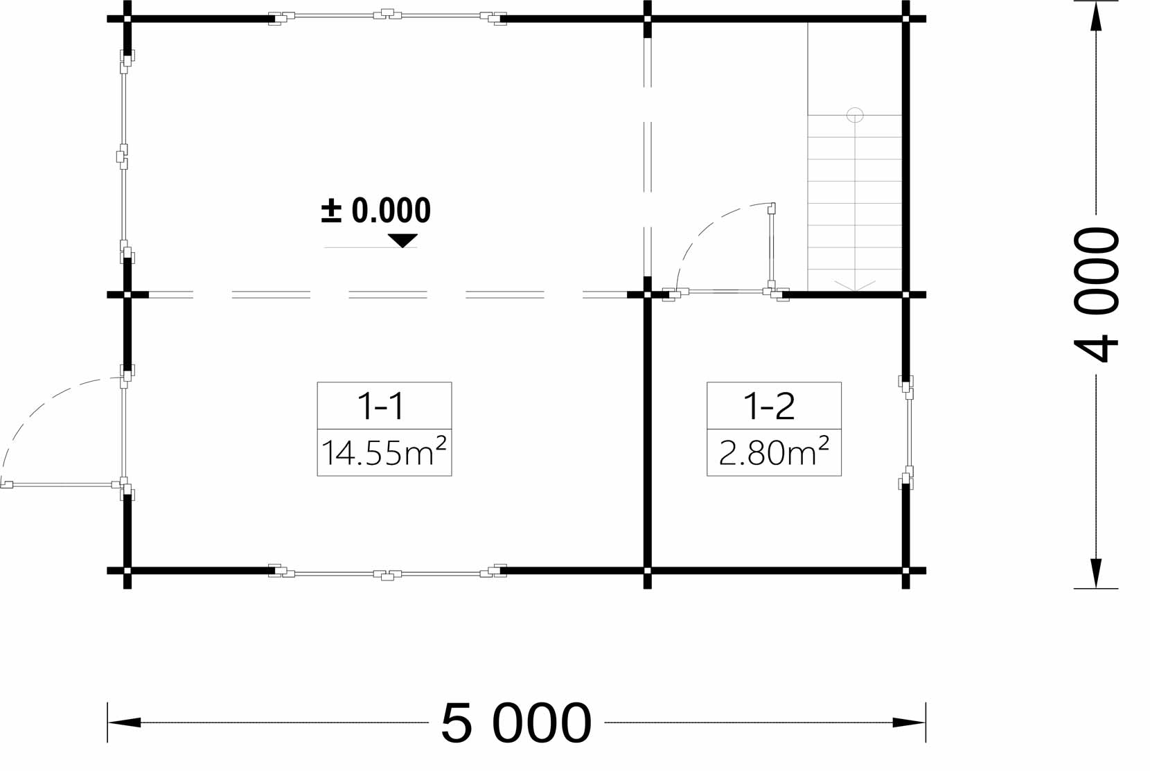 plano planta baja casa de madera AVIÓN