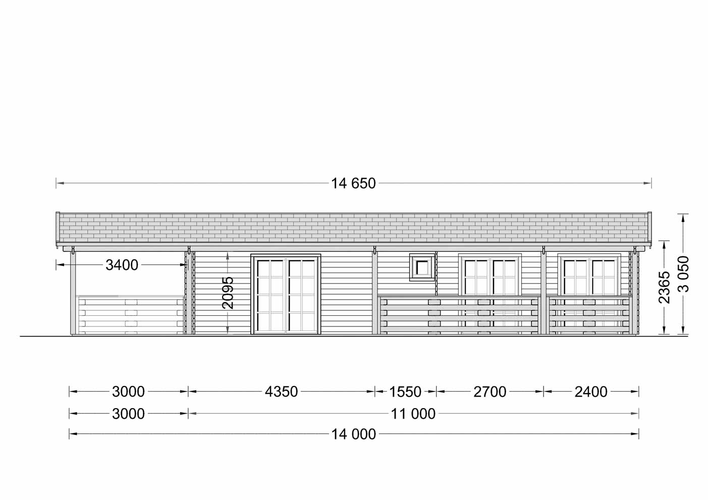 plano trasero casa de madera PUNTA CANA