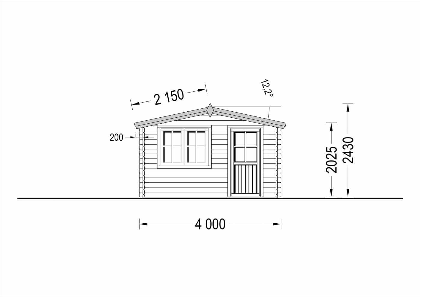 plano casa de madera REUS frente