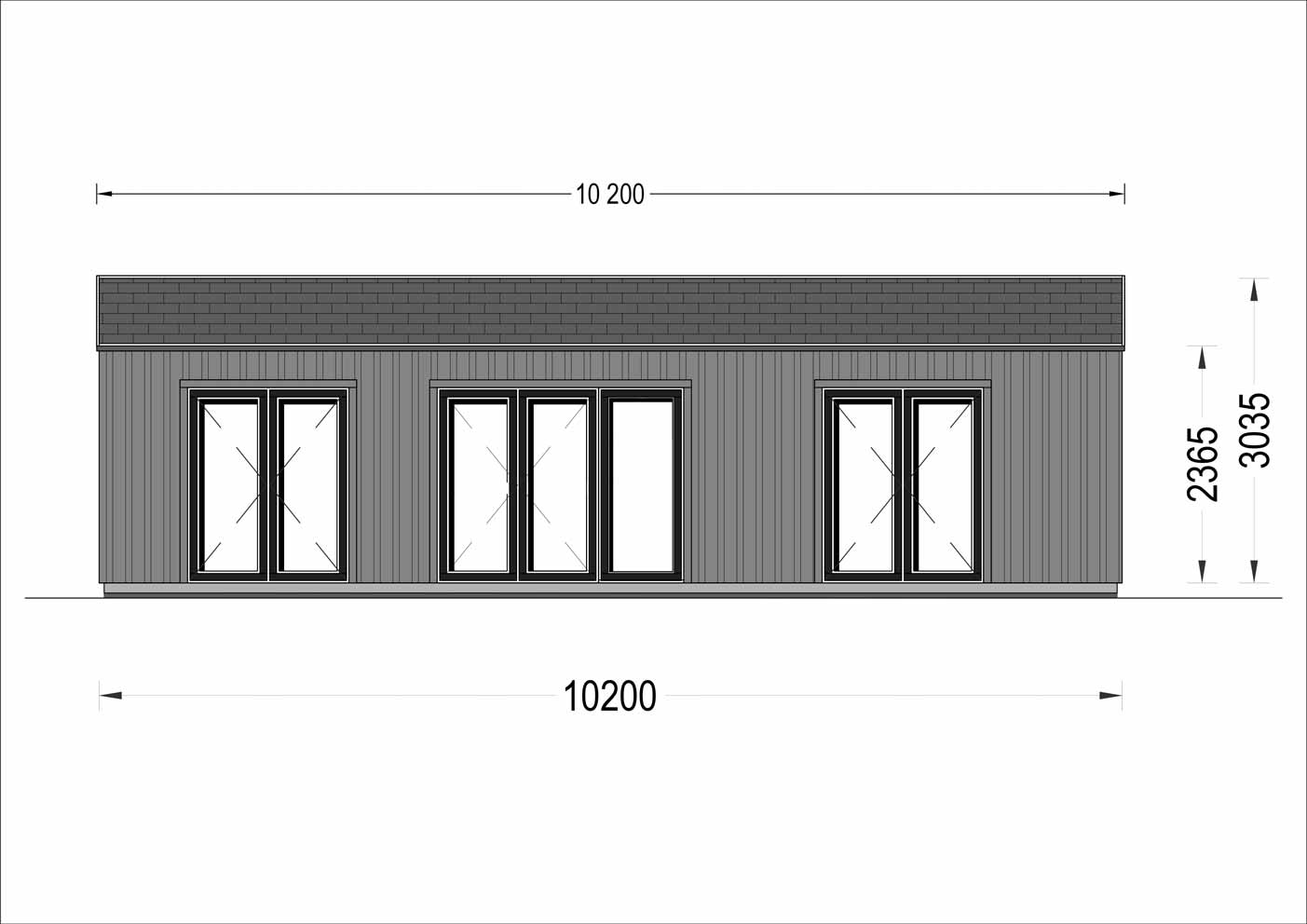 plano trasero casa de madera SHELBY