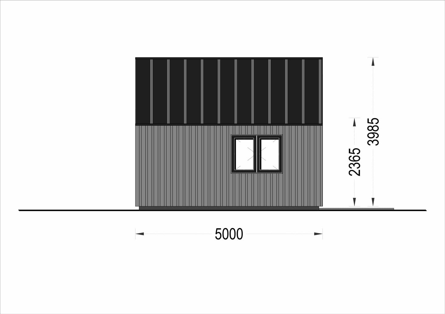 plano lateral izquierdo casa de madera SULLIVAN