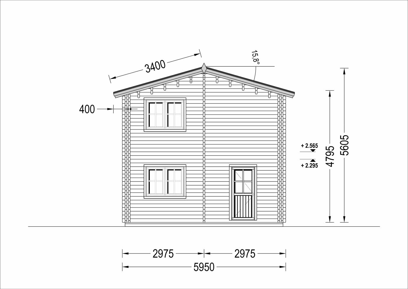  plano trasero casa de madera TOULALAN